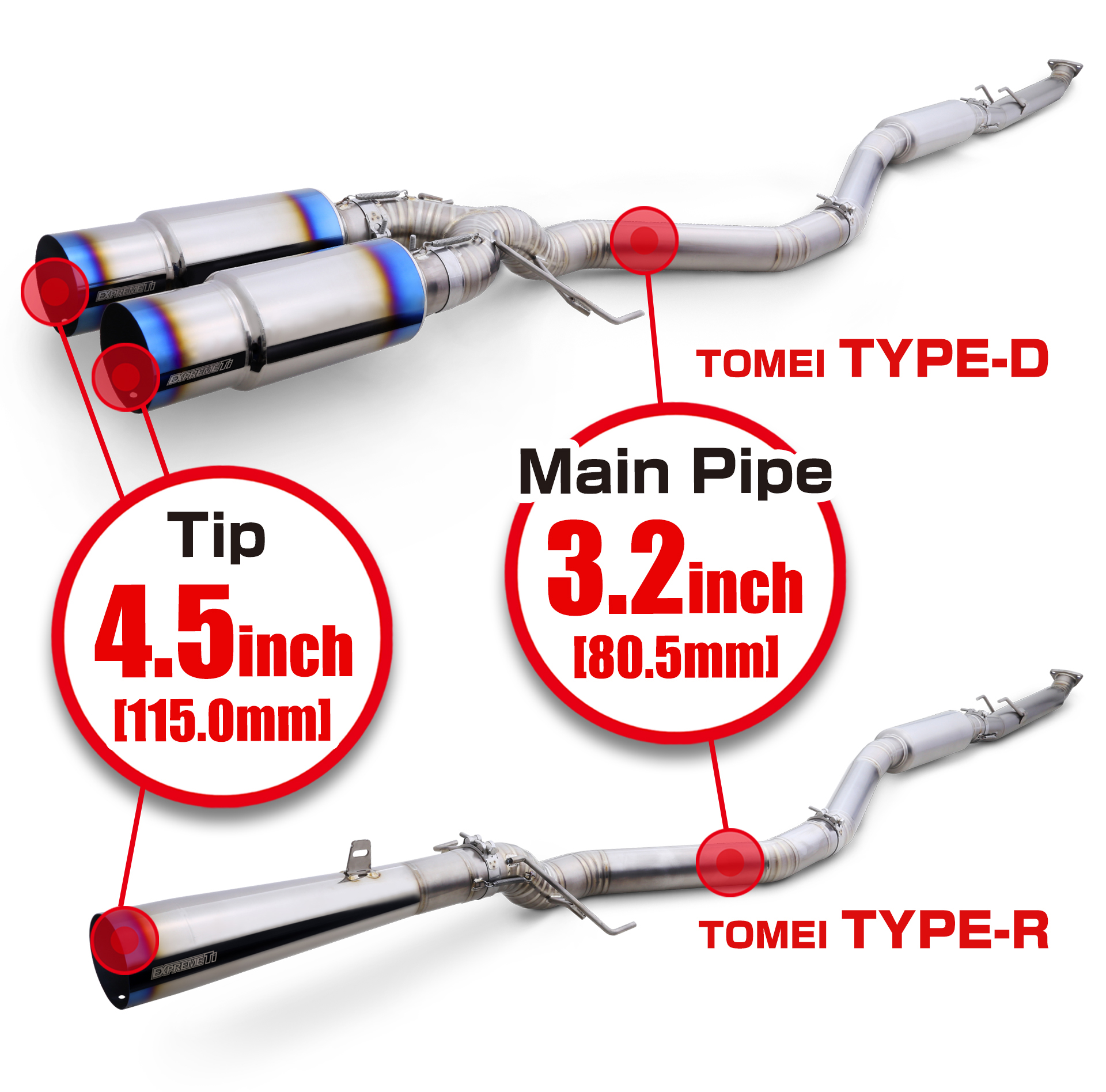 Tomei Expreme Ti Single Exit Titanium Catback "Type R" - 2024+ Honda Civic Type R